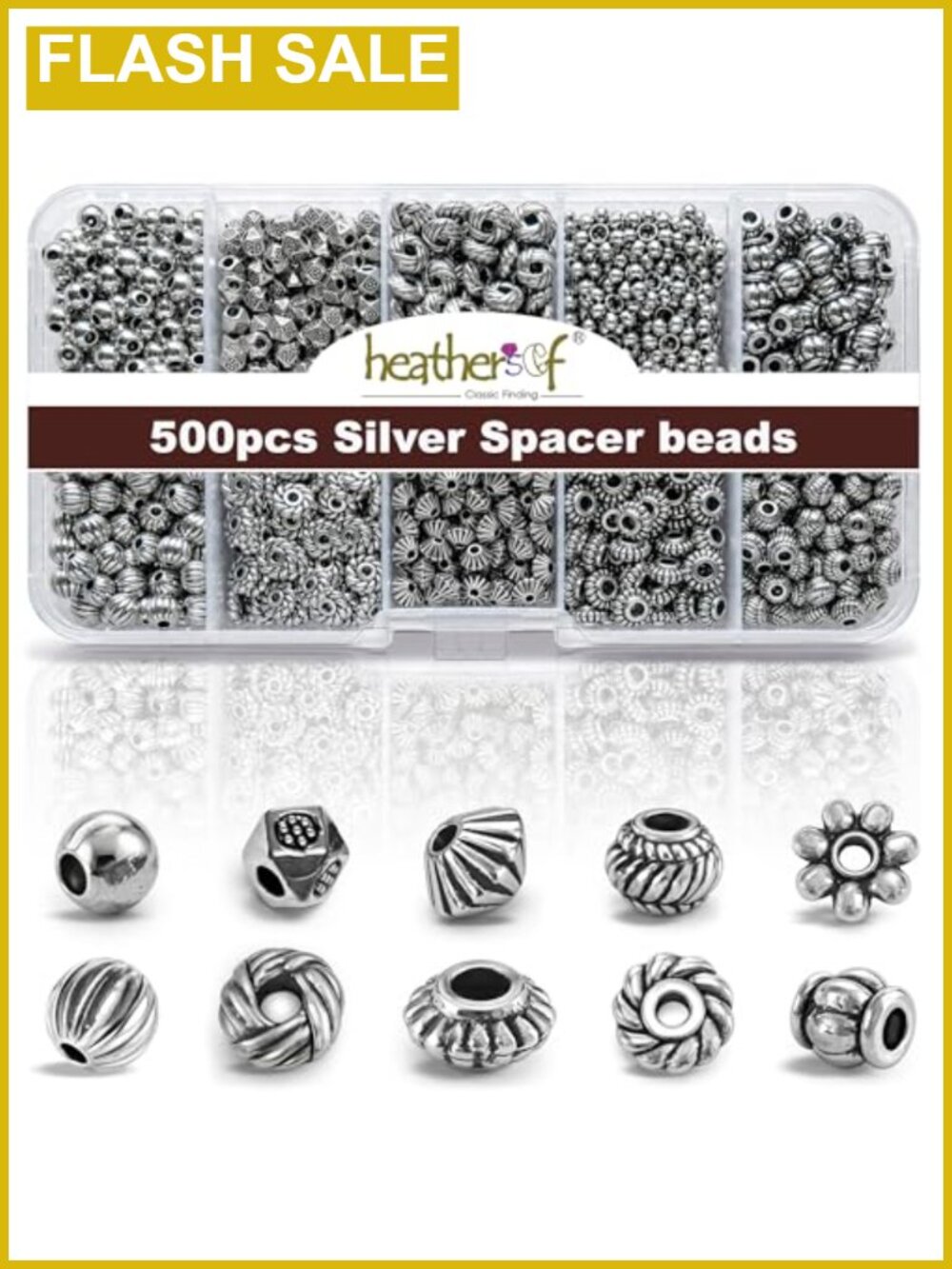 500pcs Antique Style Metal Spacer Beads for Jewelry Making DIY Crafting Pewter